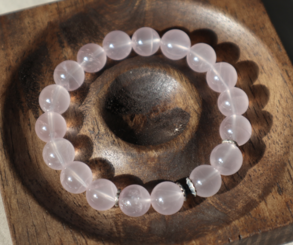 8mm Pink Rose Quartz Crystal Bracelet