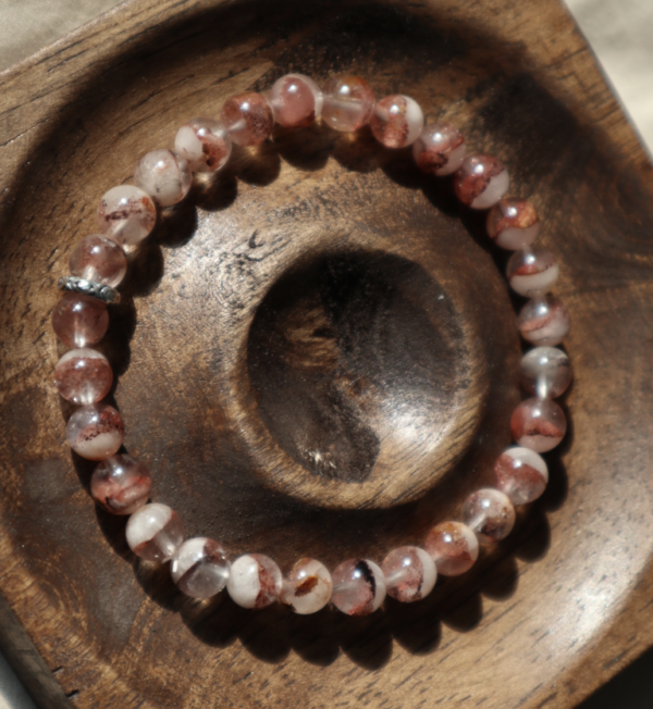 6mm Natural Red Pyramid Phantom Quartz Bracelet