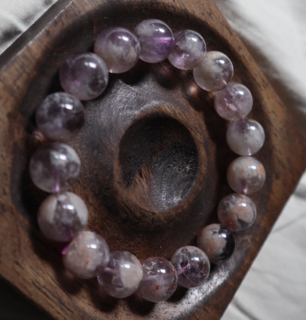 12mm Natural Amethyst Phantom Quartz Bracelet